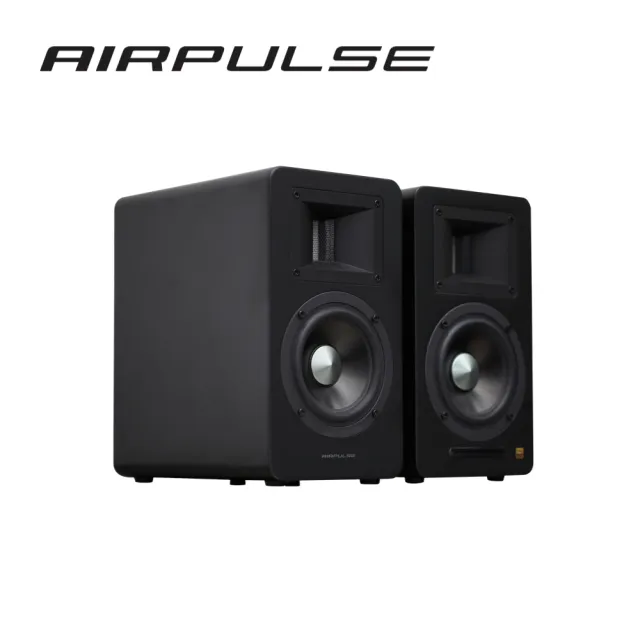 【AIRPULSE】A100Plus主動式喇叭啞光黑(#音響 #主動喇叭 #桌上喇叭 #2.0聲道 #藍牙喇叭)