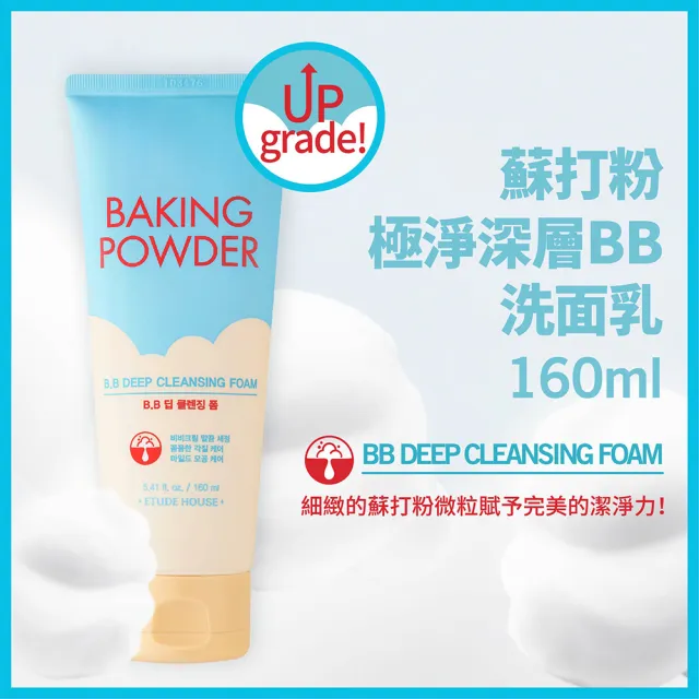 【ETUDE】蘇打粉 極淨深層BB洗面乳160ml(3入組)