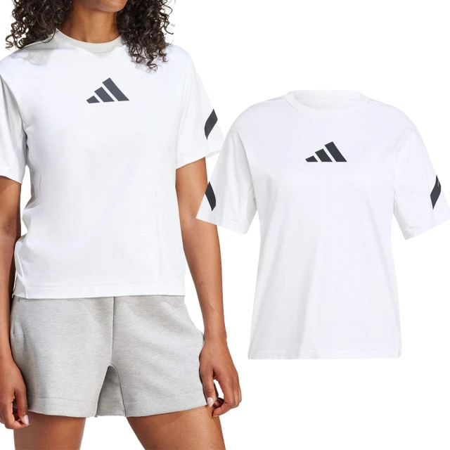 adidas 愛迪達 W Z.N.E. Tee 女款 白色 運動 休閒 圓領 快乾 訓練 上衣 短袖 JE7857