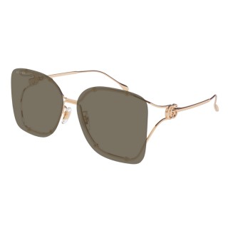【GUCCI 古馳】方形金屬太陽眼鏡(GG1713SA-002 FORK 系列)