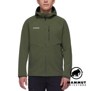 【Mammut 長毛象官方直營】Ultimate Comfort SO Hooded 經典軟殼連帽外套 深沼澤綠 男款 #1011-01910