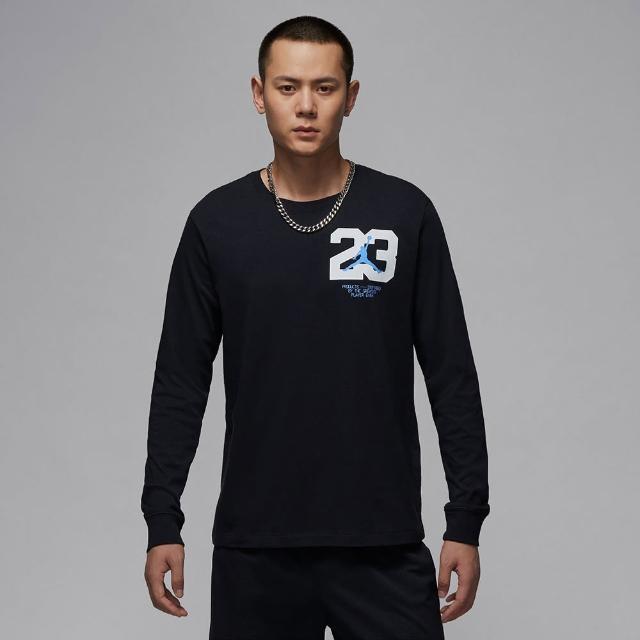 【NIKE 耐吉】長袖上衣 男款 運動 喬丹 AS M J SPRT 23 LS CREW 黑 FZ1982-011