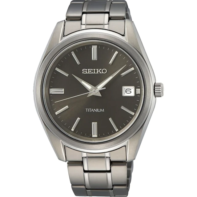 SEIKO 精工 官方授權鈦金屬超輕量石英腕男錶 黑面-40mm SK008(SUR375P1)