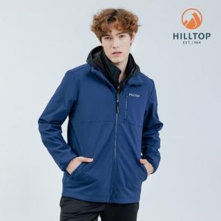 【Hilltop 山頂鳥】SOFT SHELL防風透氣保暖彈性外套 可銜接GORE-TEX外件 男款 藍｜PH22XM30ECE0