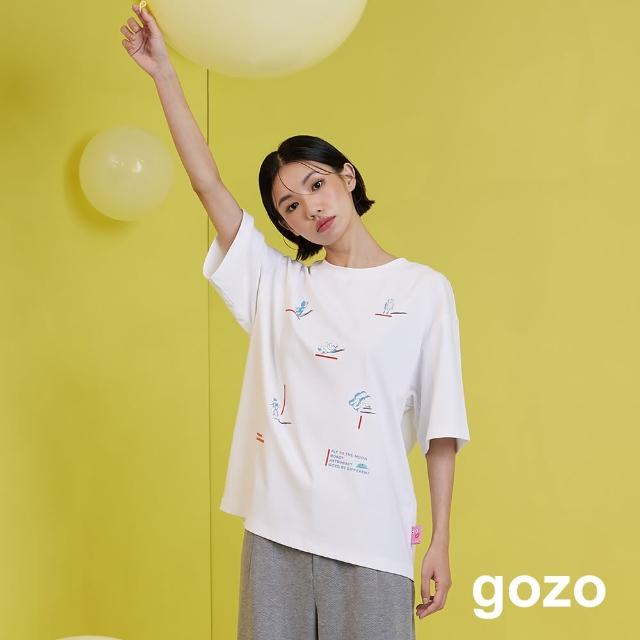 【gozo】在太空漫步印花寬版T恤(兩色)