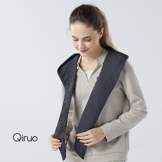 【Qiruo 奇若名品】秋冬專櫃灰長袖上衣6021A 披肩造型設計(M-2XL)