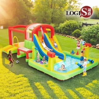 【LOGIS】充氣遊樂場(彈跳床 戲水池 充氣城堡 泳池 套圈圈 投籃)