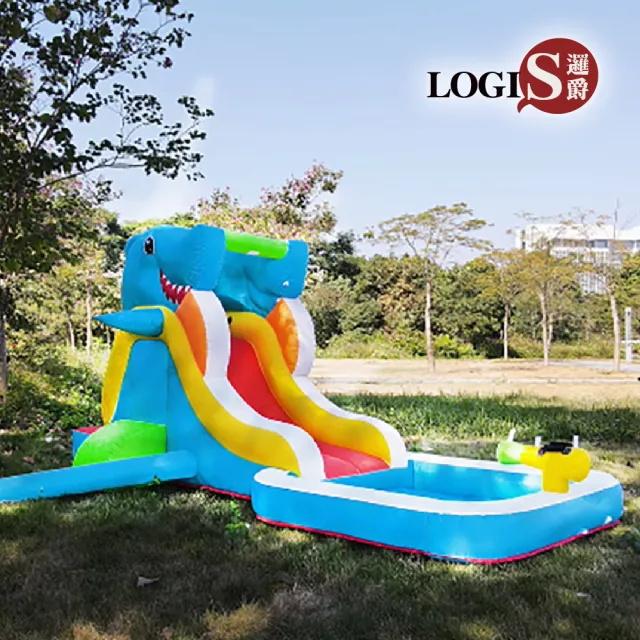 【LOGIS】充氣小鯊魚(彈跳床 戲水池 泳池)