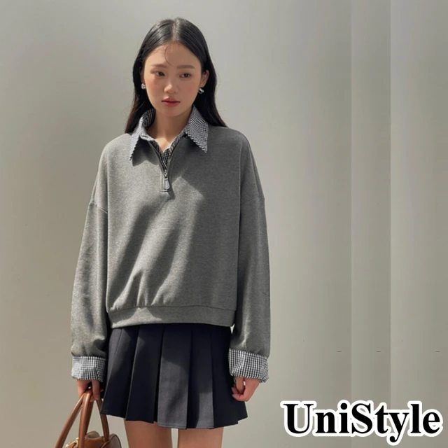 UniStyle 純色長袖襯衫 韓版呼吸感霧面水洗棉上衣 女