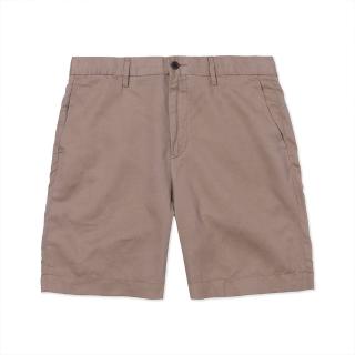 【RALPH LAUREN】RL POLO 經典貼布文字休閒短褲-咖啡色(亞麻布料/平輸品/)