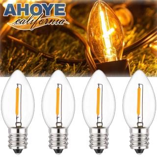 【AHOYE】LED愛迪生蠟燭燈泡 黃光 4入(E12接頭)