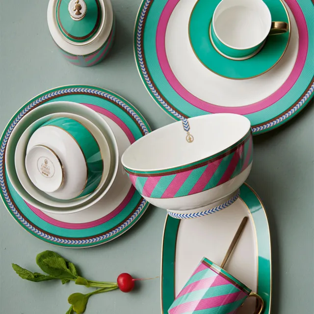 【PIP STUDIO】Chique Stripes 餐盤23cm-黃