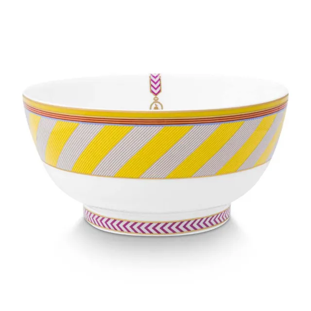 【PIP STUDIO】Chique Stripes 碗18cm-黃