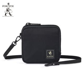 【PORTER INTERNATIONAL】機能輕靚MID零錢包(黑)