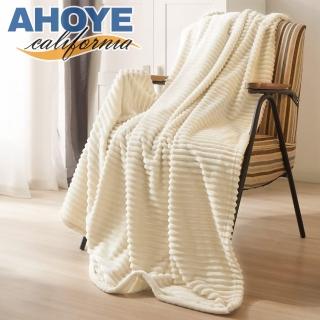 【AHOYE】新款加厚法蘭絨羊毛蓋毯(毯子 被毯 懶人毯 暖毯 絨毛毯 沙發毯)
