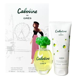 【Gres】Gres Cabotine 清秀佳人香水兩件組-淡香水100ML+身體乳200ML(專櫃公司貨)
