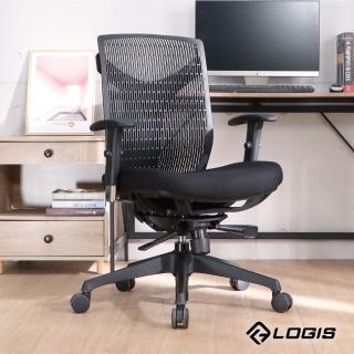 【LOGIS】黑曜疾風創新尼龍透氣椅背電腦椅(辦公椅 人體工學椅 書桌椅 電競椅 家用椅)