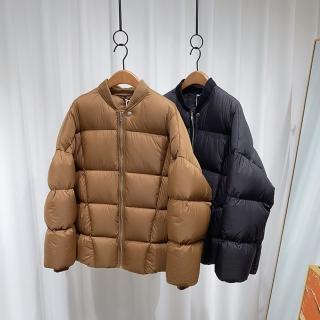 【米蘭精品】現貨+預購 真羽絨90%鴨絨羽絨外套羽絨衣夾克(棒球領保暖麵包女外套2色74ia72)