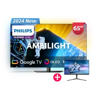 【Philips 飛利浦】65型4K OLED 144Hz VRR Google TV智慧聯網顯示器(65OLED809)