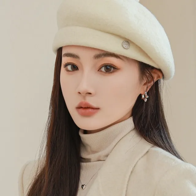 【米蘭精品】現貨+預購 毛帽貝雷帽(保暖輕奢羊毛時尚英倫復古女帽子8色74ig31)