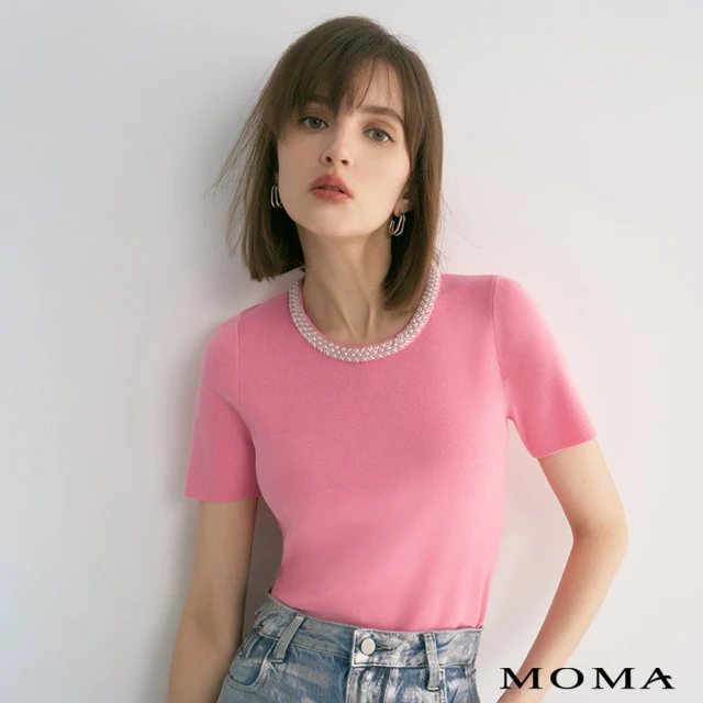 MOMA 親膚小立領針織上衣(兩色)好評推薦