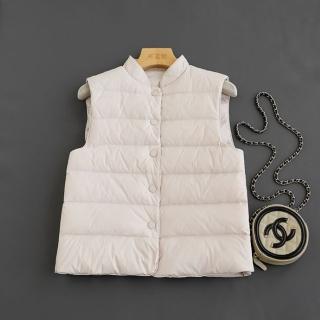【米蘭精品】現貨+預購 真羽絨90%白鵝絨羽絨背心羽絨衣夾克(保暖輕便立領短款女外套4色74ia61)