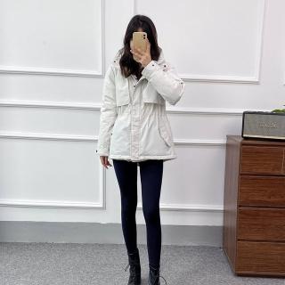 【米蘭精品】現貨+預購 真羽絨90%鵝絨羽絨外套羽絨衣夾克(保暖鵝絨衝鋒工裝女外套5色74ia70)