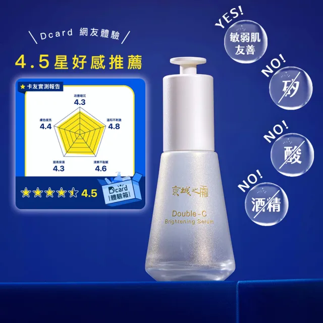 【牛爾京城之霜】買1送1★雙C光透美白精華32ml x2入(掃黃/淡斑/不反黑/溫和不刺激)