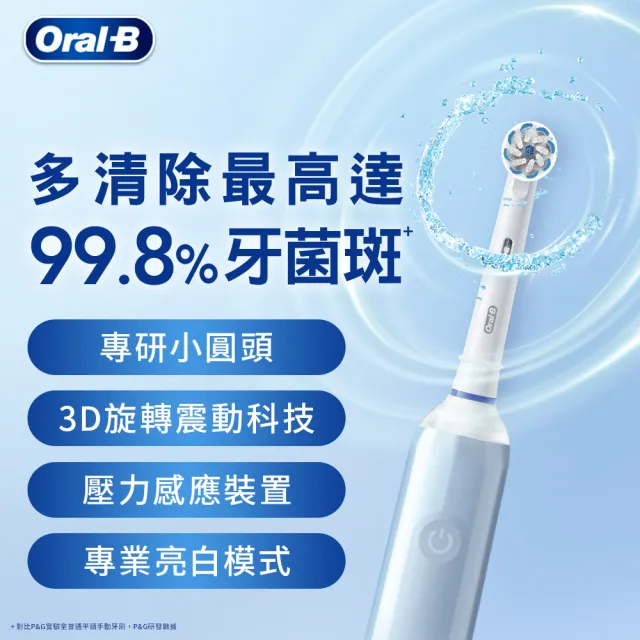 【德國百靈Oral-B-】PRO4 3D電動牙刷(曜石黑/貝加爾湖藍)