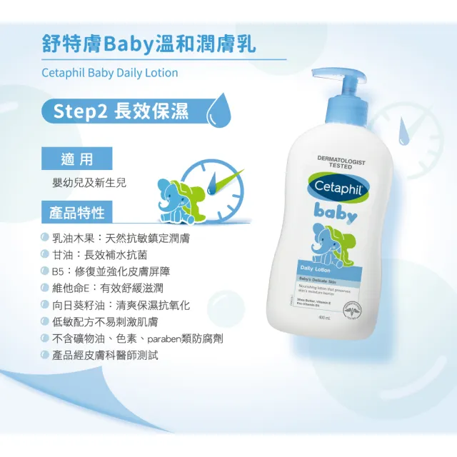 【Cetaphil 舒特膚】官方直營 baby溫和洗髮沐浴乳 400ml(嬰幼洗髮精沐浴乳)