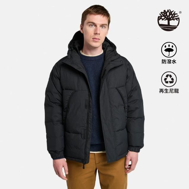 【Timberland】男款黑色防潑水再生羽絨外套(A44PH001)