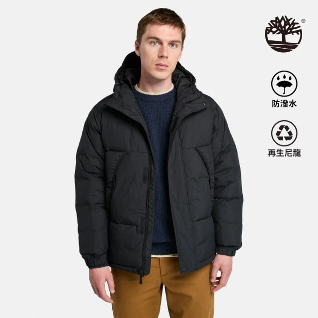 Timberland 男款黑色防潑水再生羽絨外套(A44PH001)