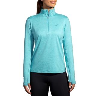 【BROOKS】女 Dash 奔跑半拉鏈長袖上衣 2.0 水潤藍花灰(221651427)