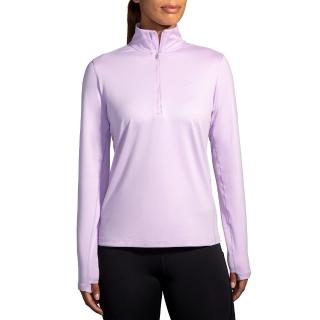 【BROOKS】女 Dash 奔跑半拉鏈長袖上衣 2.0 淺蘭花紫(221651595)