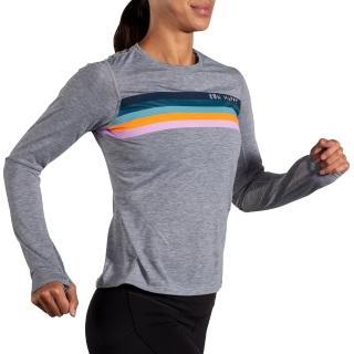 【BROOKS】女 Distance 距離長袖上衣 3.0 麻花灰/Brooks 線條(221668088)