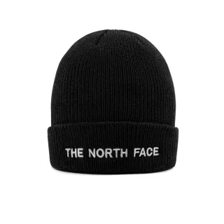 【The North Face 官方旗艦】北面男女款黑色品牌刺繡字樣毛帽｜8A3DJK3