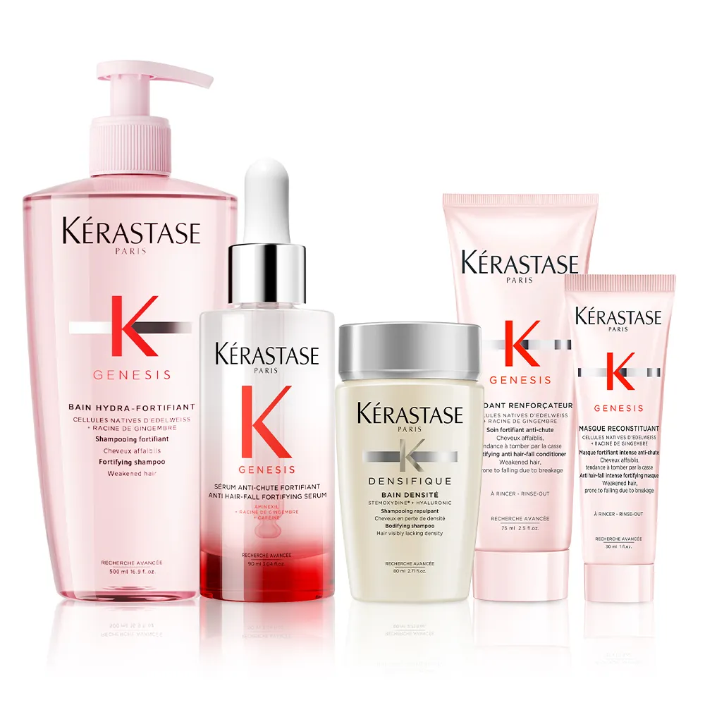 【KERASTASE 巴黎卡詩】粉漾芯生大容量調理組(髮浴500ml+頭皮精華90ml)