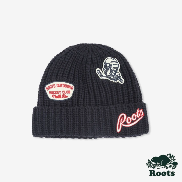 Roots Roots 大小童-HOCKEY PATCH 毛帽(軍藍色)