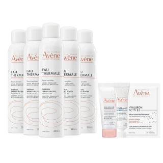 【Avene 雅漾官方直營】活泉水穩膚噴霧300mlx5入組(保濕化妝水/舒緩乾癢敏弱)