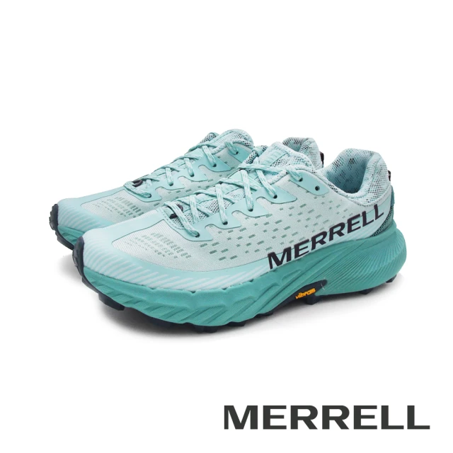 MERRELL 女 AGILITY PEAK 5 輕量戶外越野慢跑運動鞋 女鞋(冰川藍綠)