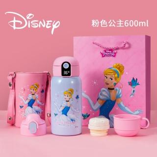 【Disney 迪士尼】智慧顯溫一杯三蓋316不鏽鋼保溫杯精裝禮盒600ml(迪士尼顯溫保溫杯保溫瓶)