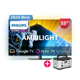 【Philips 飛利浦】55型4K OLED 144Hz VRR Google TV智慧聯網顯示器(55OLED809)