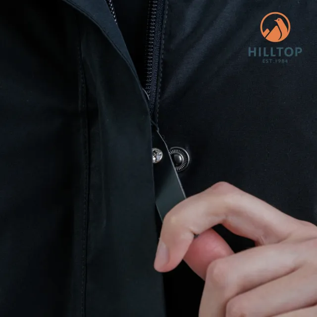 【Hilltop 山頂鳥】GORE-TEX施華洛世奇水鑽防水透氣防風短大衣外套 可銜接內件 女款 黑｜PH22XF13ECA0