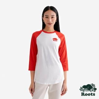 【Roots】Roots女裝- COOPER BASEBALL 長袖上衣(紅色)
