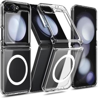 【ACE CASE】Samsung Galaxy Z Flip6 磁吸透明PC硬背板+矽膠軟框手機殼保護殼保護套(防摔)