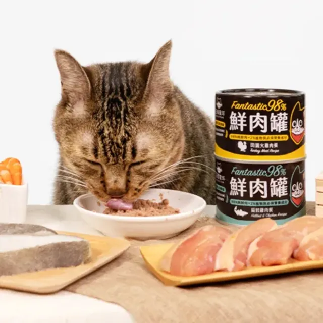 【汪喵星球】貓用98%無膠鮮肉主食罐-低敏鴨肉餐/放牧鹿肉餐165*12入組(貓罐頭/鮮肉罐)