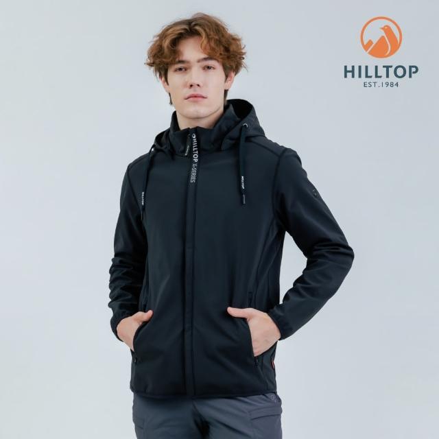 【Hilltop 山頂鳥】SOFT SHELL防風透氣保暖彈性外套 男款 黑｜PH22XM34ECA0