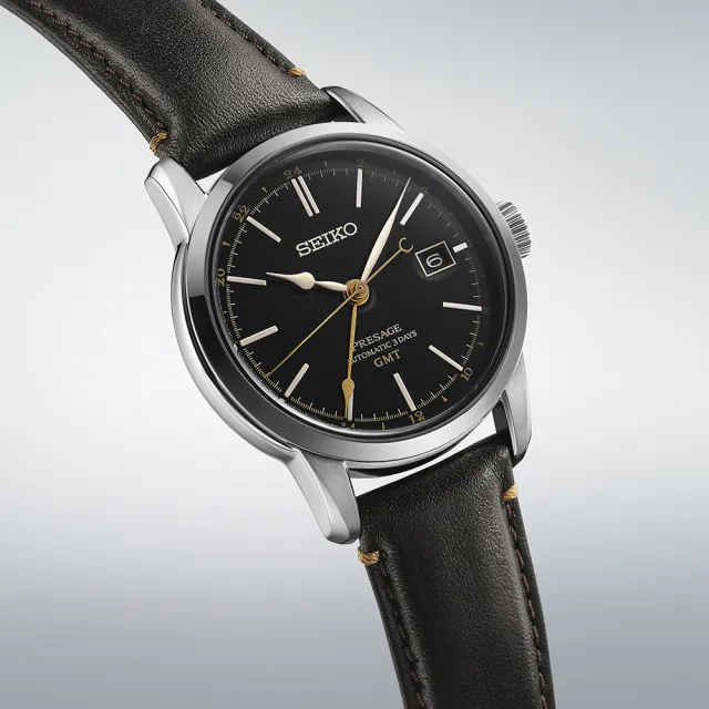 【SEIKO 精工】PRESAGE系列 漆藝錶盤 GMT機械腕錶 推薦 送禮 畢業禮物(SPB447J1/6R54-00F0C)