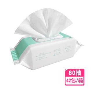 【QW家居】天真貝比純水柔濕巾 箱購42包(80抽/包 嬰幼兒濕紙巾 無酒精 呵護肌膚)