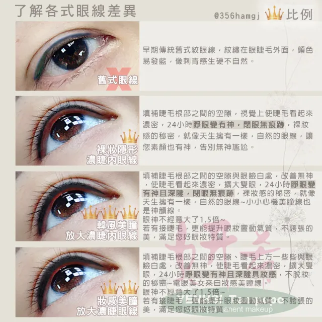 【妍希半永久紋繡】裸妝隱形濃睫內眼線(送三個月內免費補色一次)